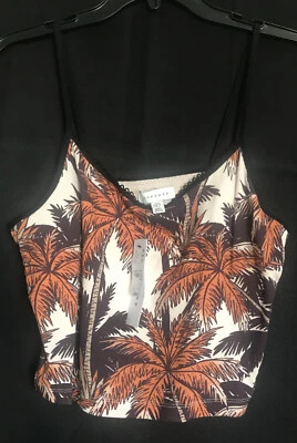 Camiseta sin mangas TOPSHOP rosa palma cami tropical hawaiana floral 12 Foto 1 de 4