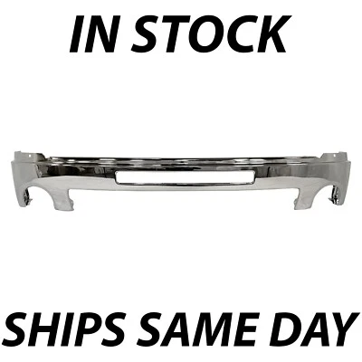 Chrome Front Bumper Face Bar With Hole for 2007-2013 GMC Sierra 1500 2500 3500 Foto 1 de 4