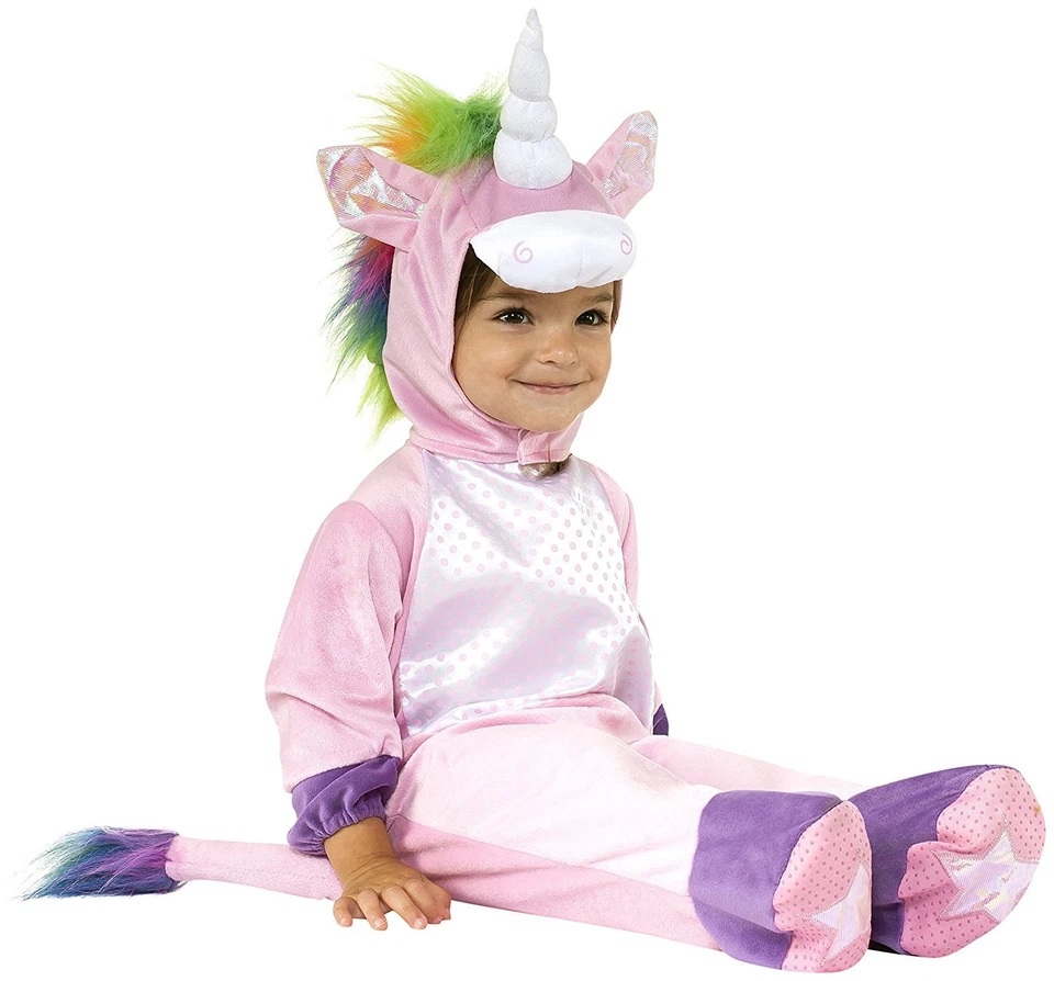 ¡DISFRAZ BEBÉ UNICORNIO RUBÍ! MONO ARCO IRIS ROSA NUEVO [TALLA 12-18 MESES] Foto 1 de 1
