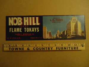 Nob Hill Marke Flame Tokays Palmer C Mendelson San Francisco CA Obstkiste Etikett - Bild 1 von 1