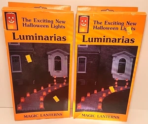 Vintage LUMINARIAS Magic Jack O Lantern Halloween Lights Empire Candle 12 count - Picture 1 of 14