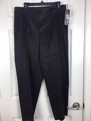 PANTALONES DE VESTIR NUEVOS CON ETIQUETAS JONES NEW YORK 14WP petite marrón elástico frente plano $104 Foto 1 de 4