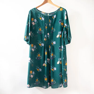 ModCloth Semi-Sheer Floral Shift Dress/Cover Up w/ Pleat Front XL - Image 1 of 4