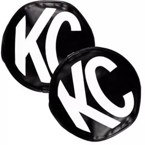 Juego de 2 5100 cubiertas de vinilo KC Hilites 6" negras con logotipo KC blanco - Imagen 1 de 8