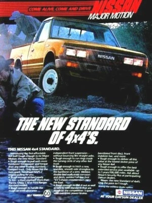 1985 NISSAN VTG The New Standard Bed 4 X 4 Vintage Original Print Ad-8.5.x 11" - Image 1 of 4