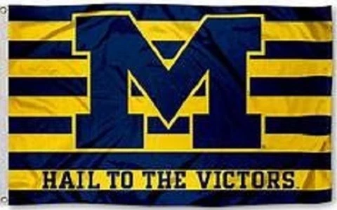Michigan Wolverines Flag ~ Hail to the Victors ~ Large 3'X5' ~ FREE SHIPPING Cover