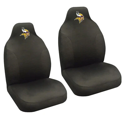 NFL Minnesota Vikings Car Truck Suv Black Front Bucket Seat Covers Set - Изображение 1 из 4