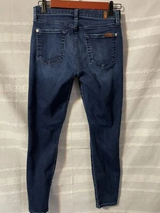 7 For All Mankind Cropped Skinny Blue Jean Girl’s Sz 27/24 Great Condition 17.00 - Picture 1 of 4
