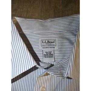 L.L. Bean Men’s 17.5-36 long sleeve striped shirt  - Picture 1 of 5