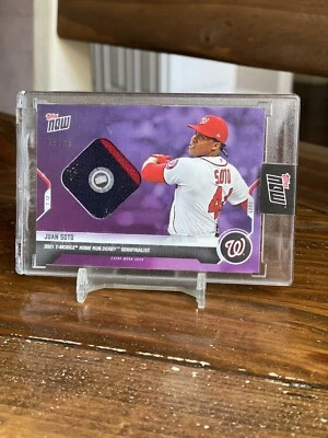 Juan Soto /25 Game Worn Sock HR Derby Relic 2021 Topps Now Worn In Derby SSP - Image 1 of 4