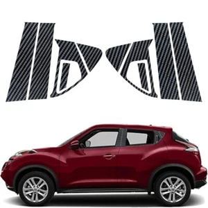 Window Pillar Posts Decal Cover Carbon Fiber Look For Nissan Juke 2011-2017 - Picture 1 of 15