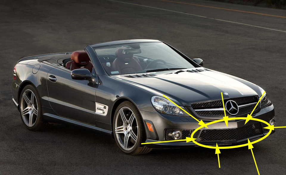 MERCEDES R230 SL63 SL65 AMG PARACHOQUES DELANTERO CUBIERTA REJILLA MALLA CENTRAL NUEVO GENUINO Foto 1 de 1