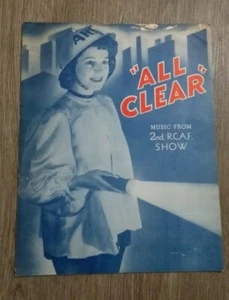 VNTG RCAF Military Canadian Air Force "All Clear" Sheet Music - WW2 Era - Picture 1 of 2