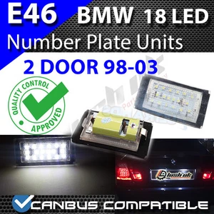 *x 2 piezas BMW E46 2 PUERTAS 98-03 18 SMD UNIDAD DE MATRÍCULA CANBUS BLANCO PURO LIBRE DE ERRORES - Imagen 1 de 1