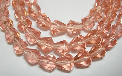 25 cuentas de lágrima de campana facetadas de vidrio checo melocotón 9x8 mm Foto 1 de 3