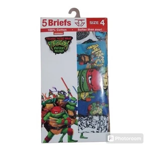 Boys Teenage Mutant Ninja Turtles 5 Pack Character Underwear, Size 4 - Picture 1 of 3