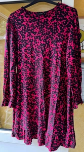 F&F Women’s Dress. Size 22. Red. Animal Print. Frock. - Picture 1 of 6