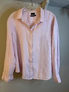 Blusa J CREW BAIRD MCNUTT Rosa Lino Abotonada 18 Calce Ajustado Costera - Imagen 1 de 5