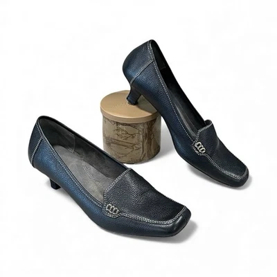 Aerosoles Kitten Heel Shoes Women’s 9M Black Leather Square Toe Magical Power - Image 1 of 4