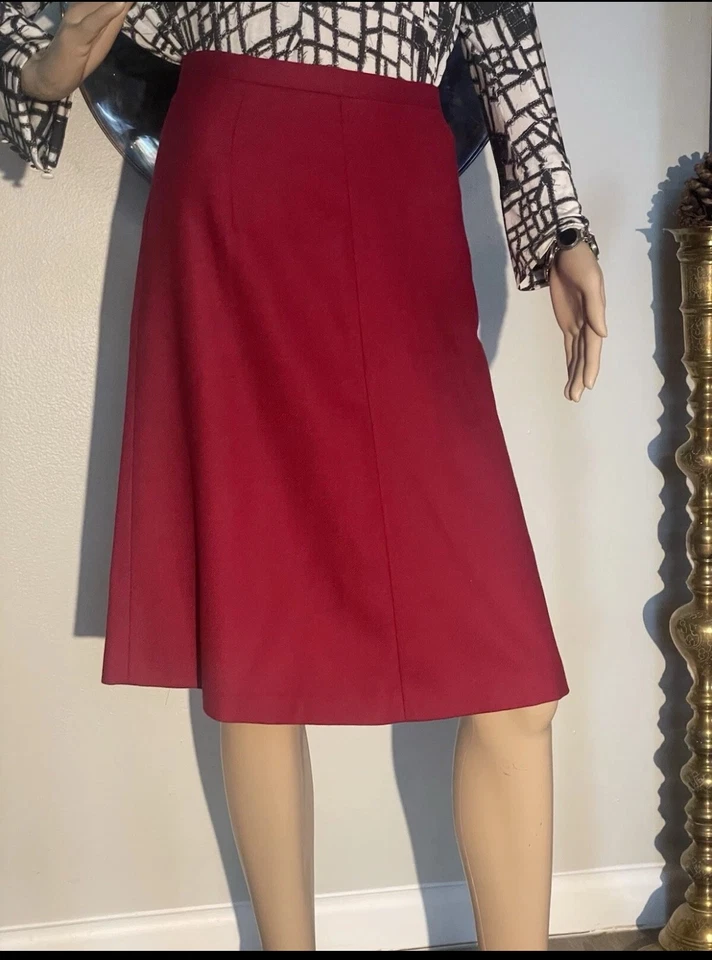 FALDA ROJA INCREÍBLE LANA LÍNEA A EMPORIO ARMANI TALLA 38 HECHA EN ITALIA Foto 1 de 4