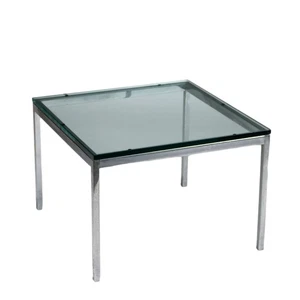 Mesa de Centro Vintage de Cristal Metal y Cromo Diseño Años 60-70 Italia - Imagen 1 de 8
