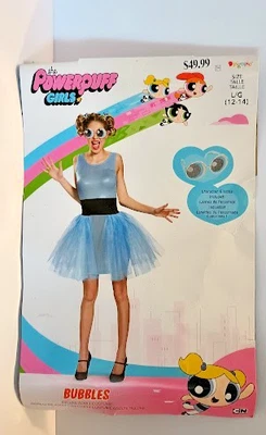 Powerpuff Girl BUBBLES Deluxe ADULT Halloween Costume Dress Large 12-14 - Image 1 of 4