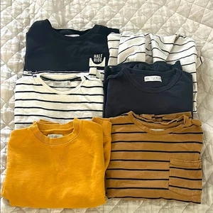 ZARA Boys L/S Cotton Stripes and Solid Sweatshirt/Top. 8-12 - Picture 1 of 3