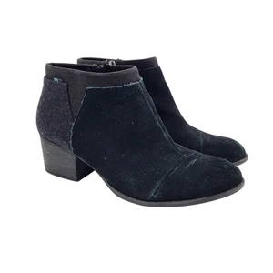 Stivaletti Toms Loren scamosciati misto lana feltro stivaletti neri donna 8,5 - Foto 1 di 15