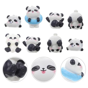 8 Piezas Muñeca Panda Lindos Adornos Panda Modelos Panda Decorativos - Imagen 1 de 12