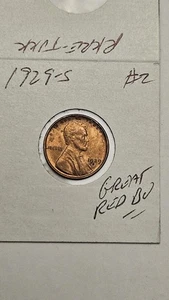 wheat penny 1929S LINCOLN CENT RED UNC 1929-S RED BU STRONG WHEAT EAR'S LOT #2 - Picture 1 of 3