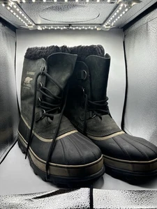 Sorel Caribou Men’s Snow Boots Waterproof Black Size 13 - Picture 1 of 12