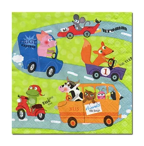 4 Motivservietten Servietten Tovaglioli Napkins Tierisches Rennen (699) Basteln - Picture 1 of 1