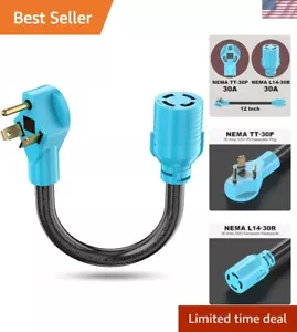 30 Amp 3-Prong to 4-Prong Generator Plug Adapter Cord - Secure Power Connection - Picture 1 of 8