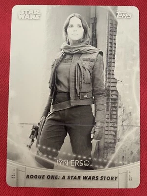 Placa de impresión negra Topps Star Wars 2020 WOSW Jyn Erso 1/1 Foto 1 de 2