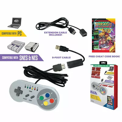 *NEW* Emio The Edge Super Gamepad for SNES Classic Edition and PC w/ USB Adapter - Image 1 of 3