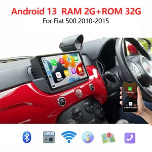 9" Android 12 Apple Carplay Car Stereo Radio GPS Navi RDS For Fiat 500 2007-2015 - Picture 1 of 24