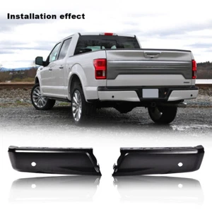Fit For 2015-2020 Ford F-150 Black Left Right Rear Bumper Ends W/ Park FO1102383 - Picture 1 of 8