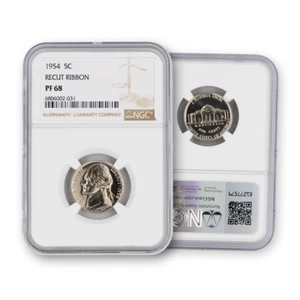 1954 Jefferson Nickel - Proof - Recut Ribbon - NGC 68 TOP POP (6 Known) - Picture 1 of 1