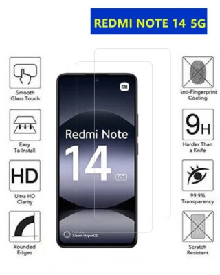 [2 Pezzi] Pellicola in vetro TEMPERATO per  XIAOMI Redmi Note 14 5G - Immagine 1 di 2