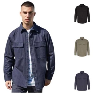 Sobrecamisa de manga larga para hombre Front Row de algodón con cuello informal - Imagen 1 de 20