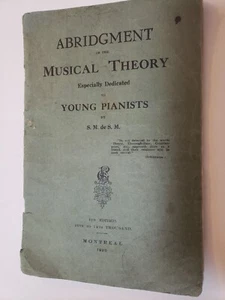 1929 Abridgment Of The Musical Theory Young Pianists Book - 4th Edition - Picture 1 of 6