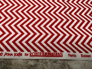Chevron Fabric, Robert Kaufman Remix, Zig Zag by Ann Kelle, RED Quilting Cotton - Picture 1 of 4