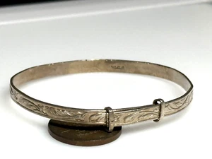 Sterling Silver 925 Bracelet Jewellery Baby Christening Engraved Bangle 5.96g - Picture 1 of 7