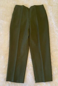 Alfred Dunner Women's Pants Olive Green Elastic Waist Pull On Polyester Size 10 - Picture 1 of 3