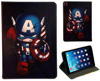 For iPad Mini 1 2 3 4 5Captain America Chibi Superhero Movie Smart Case Cover - Image 1 of 3