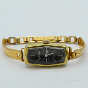 GLASHÜTTE DAMEN UHR STAHL VERGOLDET 12MM HANDAUFZUG VINTAGE TOP GL002 - Bild 1 von 3