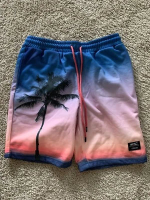 WeSC Palm Print Sweatshort Sunset Blue Purple Orange Shorts Small Mens, M Womens - Image 1 of 2