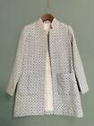 Grey Blue 1960's Style Brocade Tapestry Cocoon Jacket Wedding Occasion UK10/12