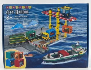 HOGOKIDS City Harbor Building Set HG1028 1373 PCS Port Train Ship Crane New - Picture 1 of 5