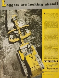 Tractores Caterpillar 1941 diésel tipo oruga vintage anuncios madereros están mirando hacia adelante - Imagen 1 de 1
